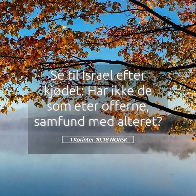 Picture 05 - 1 Korinter 10:18 NORSK - Se til Israel efter kjødet: Har ikke de som eter - Bible Verse Picture