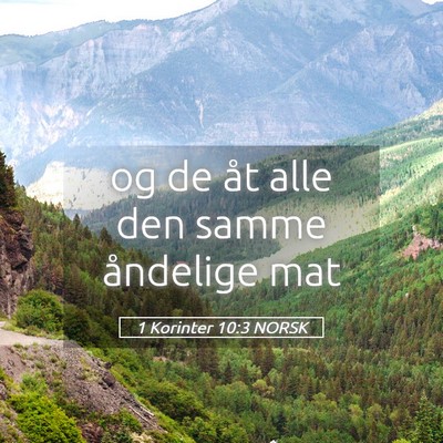 Picture 05 - 1 Korinter 10:3 NORSK - og de åt alle den samme åndelige - Bible Verse Picture