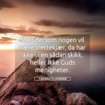 Picture 05 - 1 Korinter 11:16 NORSK - Men dersom nogen vil være trettekjær, da har - Bible Verse Picture
