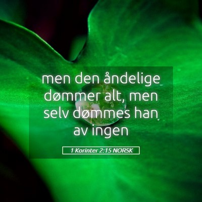 Picture 05 - 1 Korinter 2:15 NORSK - men den åndelige dømmer alt, men selv dømmes - Bible Verse Picture