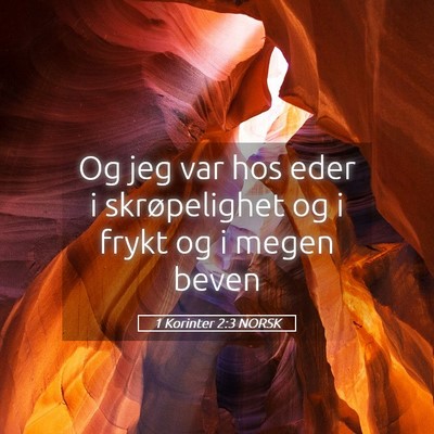 Picture 05 - 1 Korinter 2:3 NORSK - Og jeg var hos eder i skrøpelighet og i frykt og - Bible Verse Picture