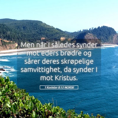 Picture 05 - 1 Korinter 8:12 NORSK - Men når I således synder mot eders brødre og - Bible Verse Picture