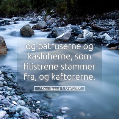 Picture 05 - 1 Krønikebok 1:12 NORSK - og patruserne og kasluherne, som filistrene - Bible Verse Picture