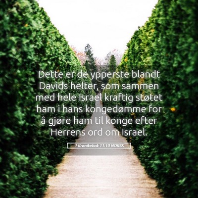 Picture 05 - 1 Krønikebok 11:10 NORSK - Dette er de ypperste blandt Davids helter, som - Bible Verse Picture