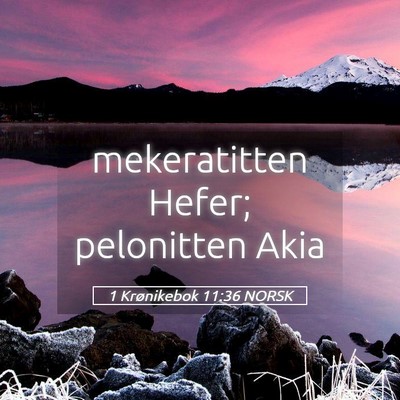 Picture 05 - 1 Krønikebok 11:36 NORSK - mekeratitten Hefer; pelonitten - Bible Verse Picture