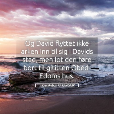 Picture 05 - 1 Krønikebok 13:13 NORSK - Og David flyttet ikke arken inn til sig i Davids - Bible Verse Picture