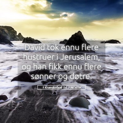 Picture 05 - 1 Krønikebok 14:3 NORSK - David tok ennu flere hustruer i Jerusalem, og han - Bible Verse Picture