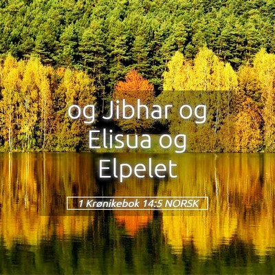 Picture 05 - 1 Krønikebok 14:5 NORSK - og Jibhar og Elisua og - Bible Verse Picture