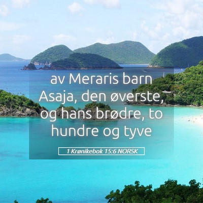 Picture 05 - 1 Krønikebok 15:6 NORSK - av Meraris barn Asaja, den øverste, og hans - Bible Verse Picture