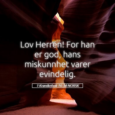 Picture 05 - 1 Krønikebok 16:34 NORSK - Lov Herren! For han er god, hans miskunnhet varer - Bible Verse Picture