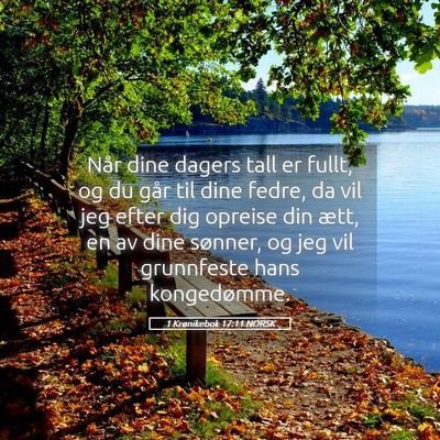 Picture 05 - 1 Krønikebok 17:11 NORSK - Når dine dagers tall er fullt, og du går til - Bible Verse Picture