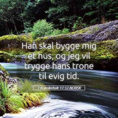 Picture 05 - 1 Krønikebok 17:12 NORSK - Han skal bygge mig et hus, og jeg vil trygge hans - Bible Verse Picture