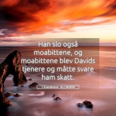 Picture 05 - 1 Krønikebok 18:2 NORSK - Han slo også moabittene, og moabittene blev - Bible Verse Picture