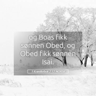 Picture 05 - 1 Krønikebok 2:12 NORSK - og Boas fikk sønnen Obed, og Obed fikk sønnen - Bible Verse Picture