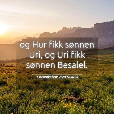 Picture 05 - 1 Krønikebok 2:20 NORSK - og Hur fikk sønnen Uri, og Uri fikk sønnen - Bible Verse Picture