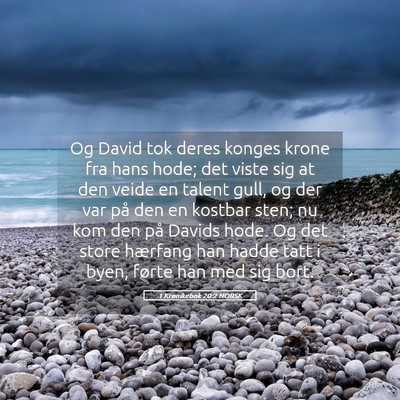 Picture 05 - 1 Krønikebok 20:2 NORSK - Og David tok deres konges krone fra hans hode; - Bible Verse Picture