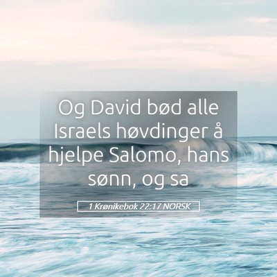 Picture 05 - 1 Krønikebok 22:17 NORSK - Og David bød alle Israels høvdinger å hjelpe - Bible Verse Picture