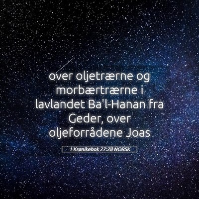 Picture 05 - 1 Krønikebok 27:28 NORSK - over oljetrærne og morbærtrærne i lavlandet - Bible Verse Picture