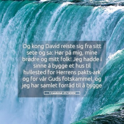 Picture 05 - 1 Krønikebok 28:2 NORSK - Og kong David reiste sig fra sitt sete og sa: - Bible Verse Picture