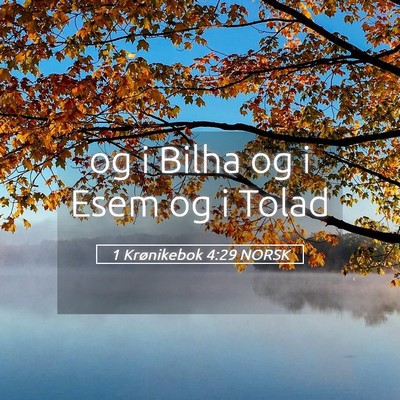 Picture 05 - 1 Krønikebok 4:29 NORSK - og i Bilha og i Esem og i - Bible Verse Picture