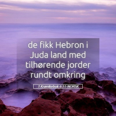 Picture 05 - 1 Krønikebok 6:55 NORSK - de fikk Hebron i Juda land med tilhørende jorder - Bible Verse Picture