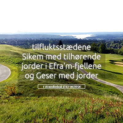 Picture 05 - 1 Krønikebok 6:67 NORSK - tilfluktsstædene Sikem med tilhørende jorder i - Bible Verse Picture