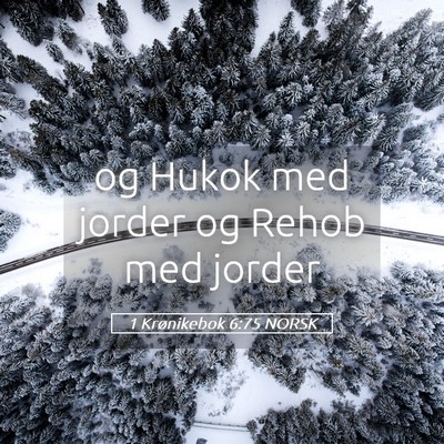 Picture 05 - 1 Krønikebok 6:75 NORSK - og Hukok med jorder og Rehob med - Bible Verse Picture