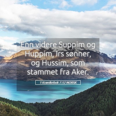 Picture 05 - 1 Krønikebok 7:12 NORSK - Enn videre Suppim og Huppim, Irs sønner, og - Bible Verse Picture