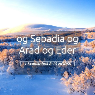 Picture 05 - 1 Krønikebok 8:15 NORSK - og Sebadia og Arad og - Bible Verse Picture