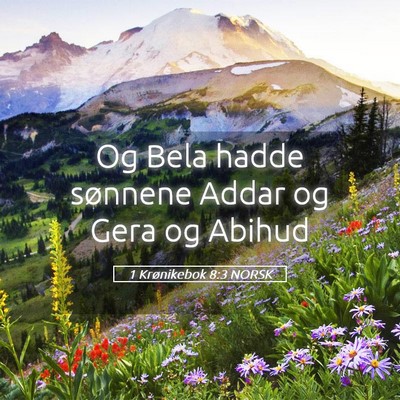 Picture 05 - 1 Krønikebok 8:3 NORSK - Og Bela hadde sønnene Addar og Gera og - Bible Verse Picture