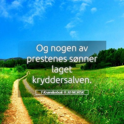 Picture 05 - 1 Krønikebok 9:30 NORSK - Og nogen av prestenes sønner laget - Bible Verse Picture