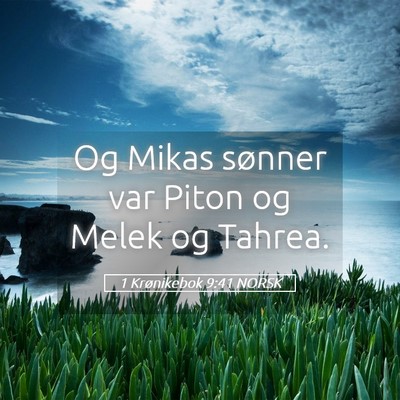 Picture 05 - 1 Krønikebok 9:41 NORSK - Og Mikas sønner var Piton og Melek og - Bible Verse Picture