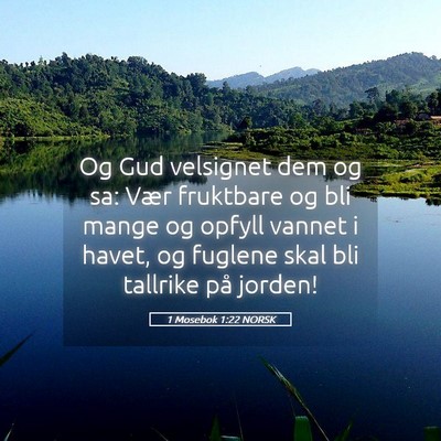Picture 05 - 1 Mosebok 1:22 NORSK - Og Gud velsignet dem og sa: Vær fruktbare og bli - Bible Verse Picture
