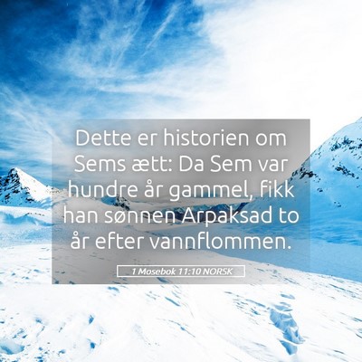 Picture 05 - 1 Mosebok 11:10 NORSK - Dette er historien om Sems ætt: Da Sem var - Bible Verse Picture