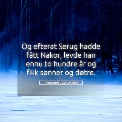 Picture 05 - 1 Mosebok 11:23 NORSK - Og efterat Serug hadde fått Nakor, levde han - Bible Verse Picture
