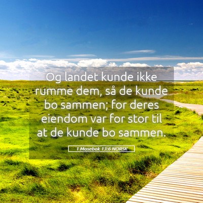 Picture 05 - 1 Mosebok 13:6 NORSK - Og landet kunde ikke rumme dem, så de kunde bo - Bible Verse Picture