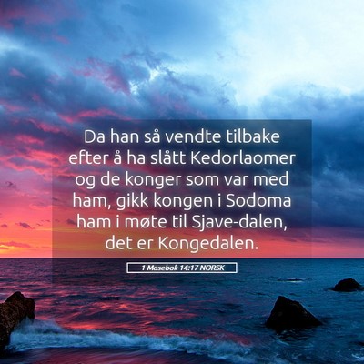 Picture 05 - 1 Mosebok 14:17 NORSK - Da han så vendte tilbake efter å ha slått - Bible Verse Picture