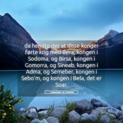 Picture 05 - 1 Mosebok 14:2 NORSK - da hendte det at disse konger førte krig med - Bible Verse Picture