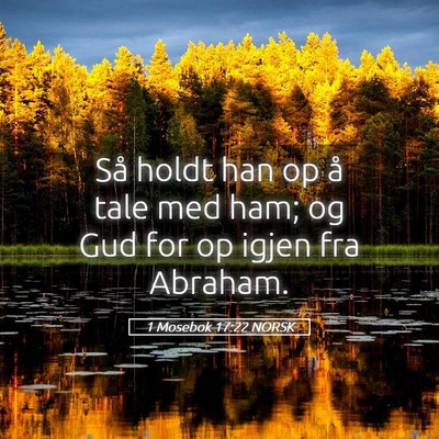 Picture 05 - 1 Mosebok 17:22 NORSK - Så holdt han op å tale med ham; og Gud for op - Bible Verse Picture