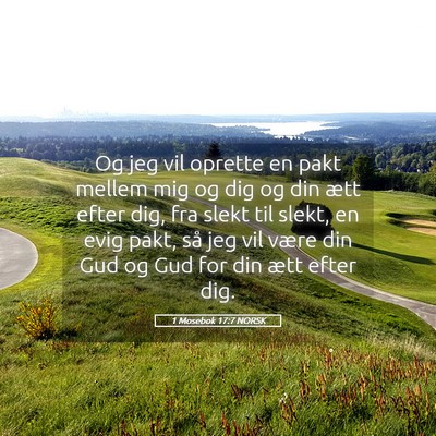 Picture 05 - 1 Mosebok 17:7 NORSK - Og jeg vil oprette en pakt mellem mig og dig og - Bible Verse Picture