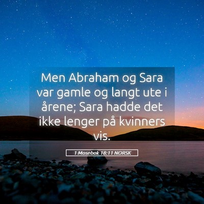 Picture 05 - 1 Mosebok 18:11 NORSK - Men Abraham og Sara var gamle og langt ute i - Bible Verse Picture