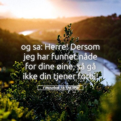 Picture 05 - 1 Mosebok 18:3 NORSK - og sa: Herre! Dersom jeg har funnet nåde for - Bible Verse Picture
