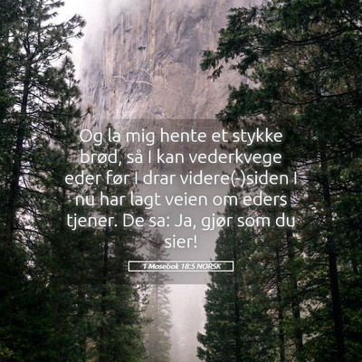 Picture 05 - 1 Mosebok 18:5 NORSK - Og la mig hente et stykke brød, så I kan - Bible Verse Picture