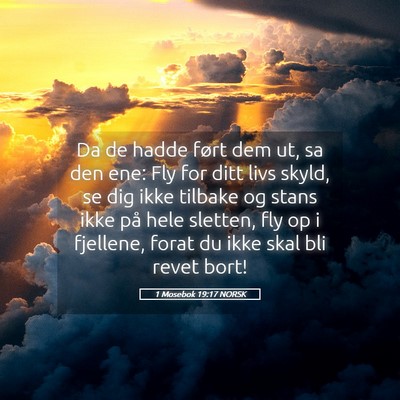 Picture 05 - 1 Mosebok 19:17 NORSK - Da de hadde ført dem ut, sa den ene: Fly for - Bible Verse Picture