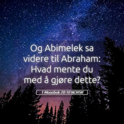 Picture 05 - 1 Mosebok 20:10 NORSK - Og Abimelek sa videre til Abraham: Hvad mente du - Bible Verse Picture