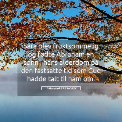 Picture 05 - 1 Mosebok 21:2 NORSK - Sara blev fruktsommelig og fødte Abraham en - Bible Verse Picture