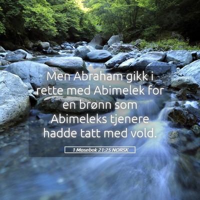 Picture 05 - 1 Mosebok 21:25 NORSK - Men Abraham gikk i rette med Abimelek for en - Bible Verse Picture