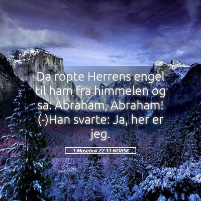 Picture 05 - 1 Mosebok 22:11 NORSK - Da ropte Herrens engel til ham fra himmelen og - Bible Verse Picture