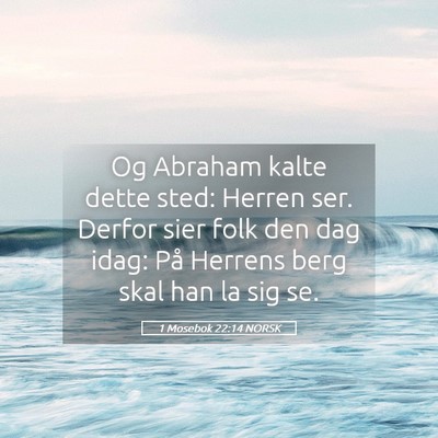 Picture 05 - 1 Mosebok 22:14 NORSK - Og Abraham kalte dette sted: Herren ser. Derfor - Bible Verse Picture