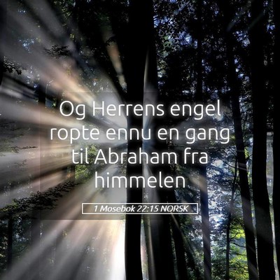 Picture 05 - 1 Mosebok 22:15 NORSK - Og Herrens engel ropte ennu en gang til Abraham - Bible Verse Picture